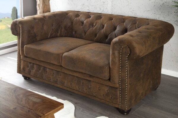 CHESTERFIELD 2 személyes antik barna kanapé CHESTERFIELD 2 személyes antik barna kanapé