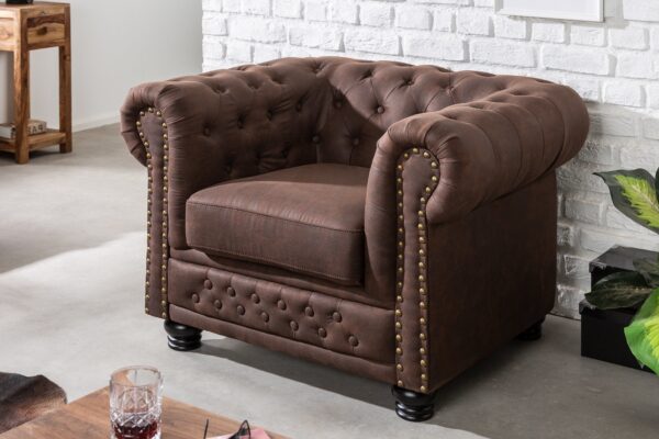 CHESTERFIELD barna mikroszálas fotel CHESTERFIELD barna mikroszálas fotel