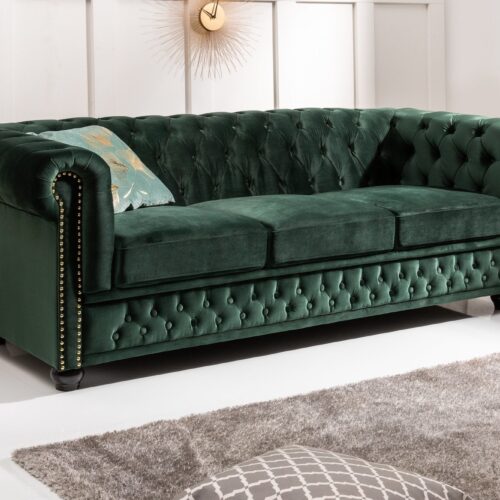 CHESTERFIELD zöld bársony kanapé CHESTERFIELD zöld bársony kanapé