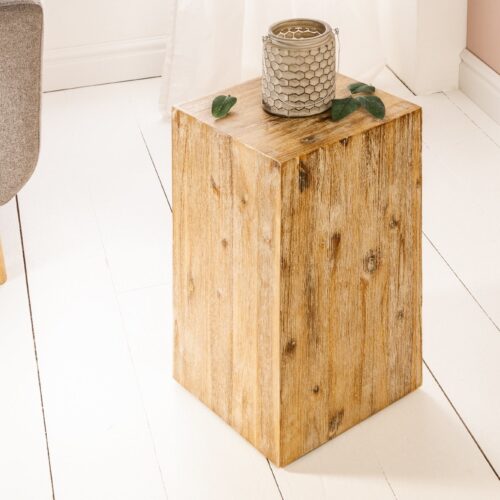 COLUMNA szürke akácfa lerakóasztal 50cm COLUMNA szürke akácfa lerakóasztal 50cm