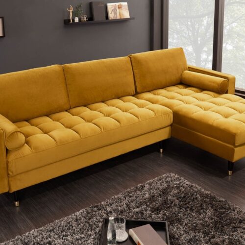 COZY VELVET sárga bársony sarokkanapé COZY VELVET sárga bársony sarokkanapé
