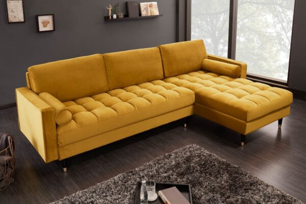 COZY VELVET sárga bársony sarokkanapé COZY VELVET sárga bársony sarokkanapé