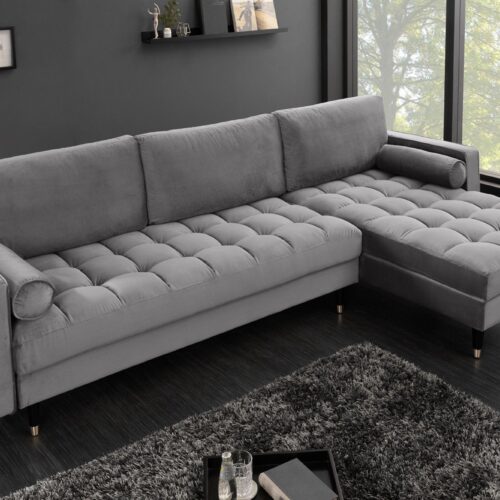 COZY VELVET szürke bársony sarokkanapé COZY VELVET szürke bársony sarokkanapé