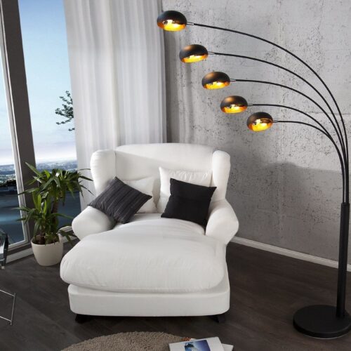 FIVE LIGHTS fekete és arany állólámpa FIVE LIGHTS fekete és arany állólámpa