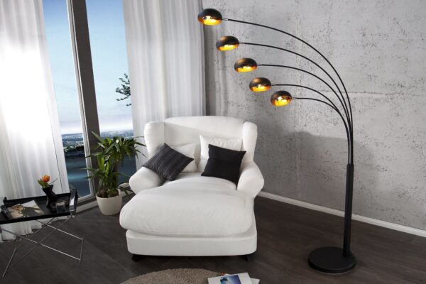 FIVE LIGHTS fekete és arany állólámpa FIVE LIGHTS fekete és arany állólámpa