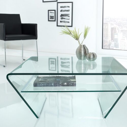 GHOST trapéz alakú üveg dohányzóasztal 70cm GHOST trapéz alakú üveg dohányzóasztal 70cm