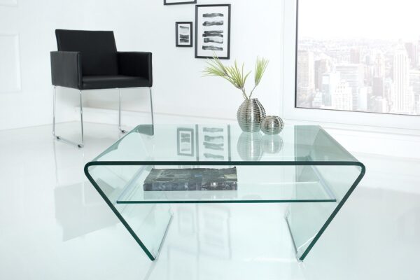 GHOST trapéz alakú üveg dohányzóasztal 70cm GHOST trapéz alakú üveg dohányzóasztal 70cm
