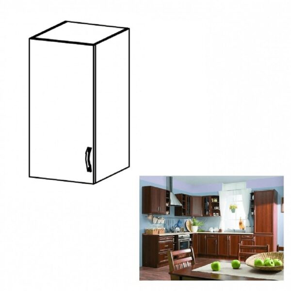 SICILIA barna mdf felső konyhaszekrény balos 30cm