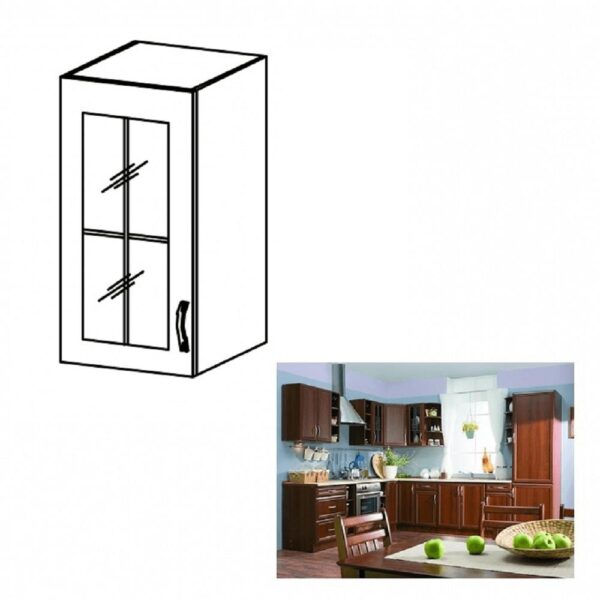 SICILIA II barna mdf felső konyhaszekrény balos 30cm