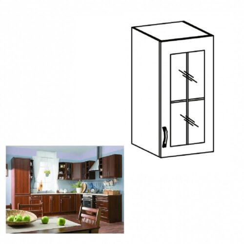 SICILIA II barna mdf felső konyhaszekrény jobbos 30cm