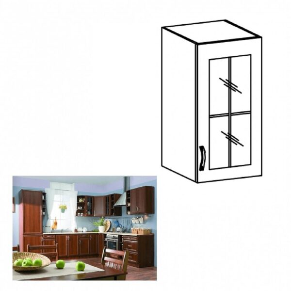 SICILIA B barna mdf felső konyhaszekrény jobbos 40cm