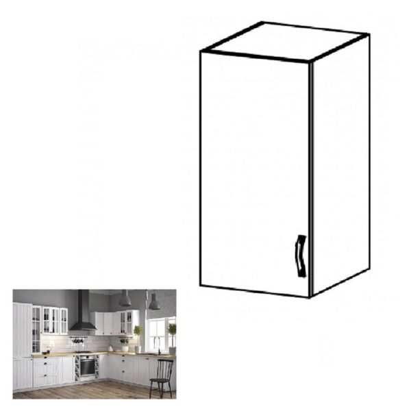 PROVANCE fehér mdf felső konyhaszekrény balos 30cm