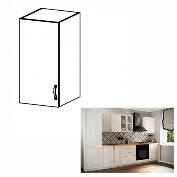 SICILIA fehér mdf felső konyhaszekrény balos 40cm