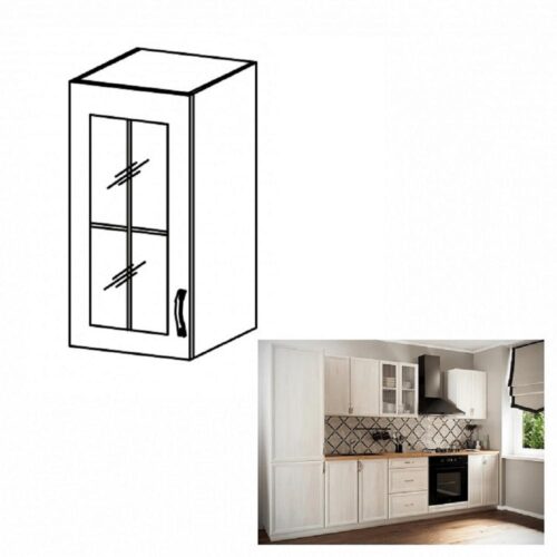SICILIA B fehér mdf felső konyhaszekrény balos 40cm
