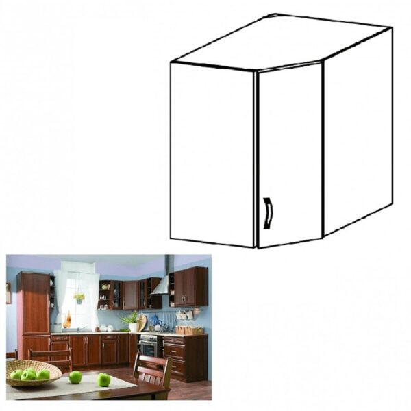 SICILIA barna mdf felső sarok konyhaszekrény 60cm
