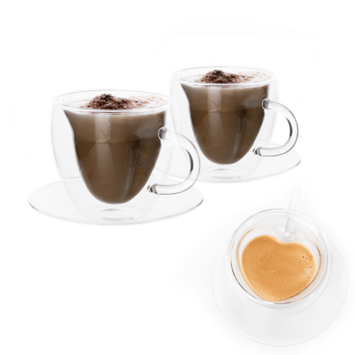Thermo pohár/csésze Heart csészealjakkal Thermo pohár/csésze Heart csészealjakkal