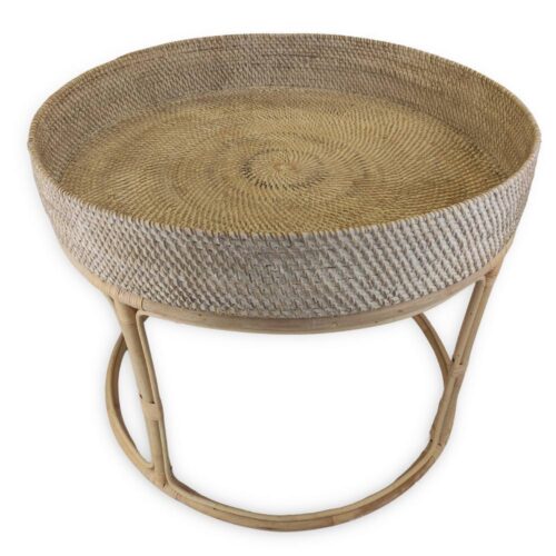 IKAN kerek rattan bambusz dohányzóasztal 60cm IKAN kerek rattan bambusz dohányzóasztal 60cm