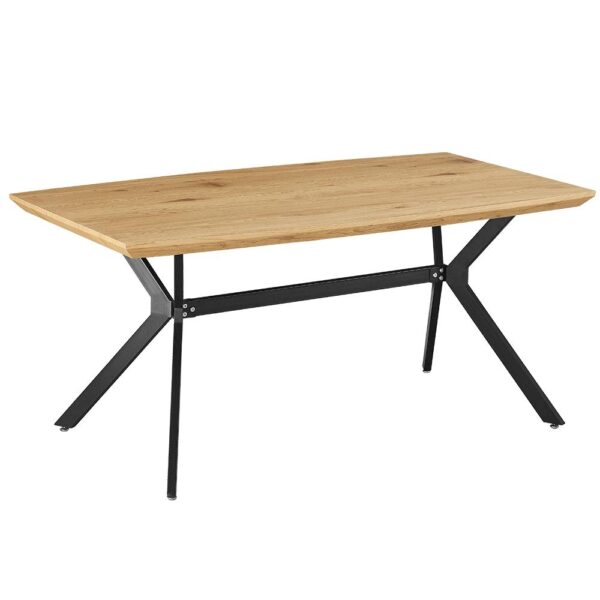 MEDITER fekete mdf étkezőasztal 160cm
