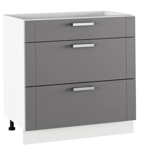 JULIA sötétszürke mdf fiókos alsó konyhaszekrény 80cm