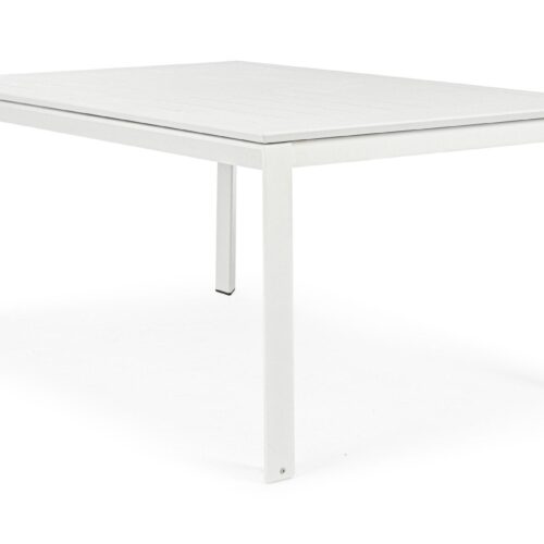KONNOR fehér 8 személyes kerti étkezőasztal 110-160cm
