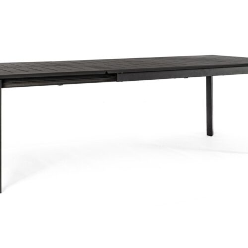 KONNOR fekete bővíthető kerti étkezőasztal 160 -240cm