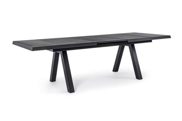 KRION fekete kerti bővíthető étkezőasztal 205-265cm