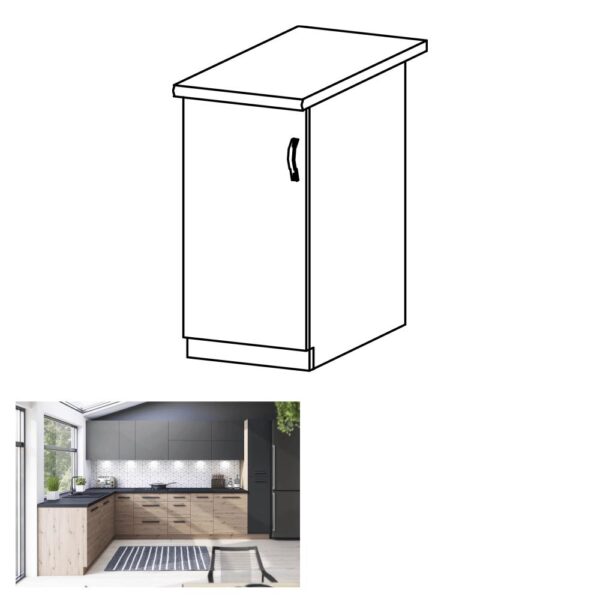 LANGEN barna mdf alsó konyhaszekrény balos 40cm