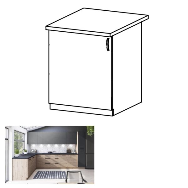 LANGEN barna mdf alsó konyhaszekrény balos 60cm