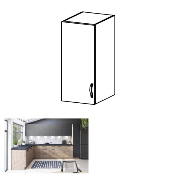 LANGEN barna mdf felső konyhaszekrény balos 30cm