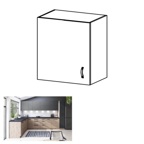 LANGEN II barna mdf felső konyhaszekrény balos 60cm