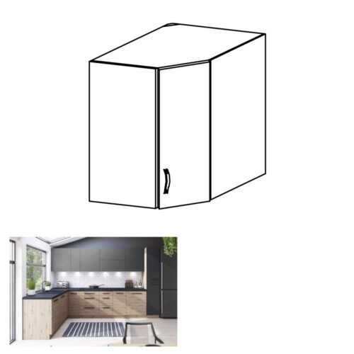 LANGEN barna mdf felső sarok konyhaszekrény 60cm LANGEN barna mdf felső sarok konyhaszekrény 60cm