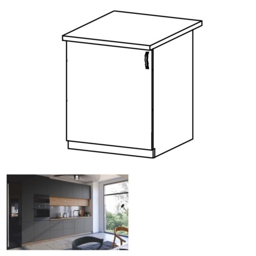 LANGEN szürke mdf alsó konyhaszekrény balos 60cm LANGEN szürke mdf alsó konyhaszekrény balos 60cm