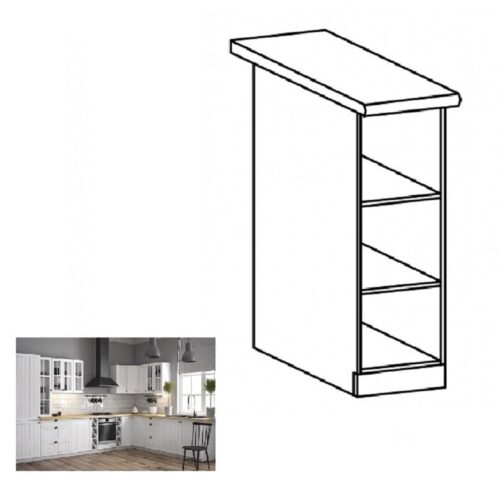 PROVANCE A fehér mdf alsó polcos konyhaszekrény 20cm PROVANCE A fehér mdf alsó polcos konyhaszekrény 20cm