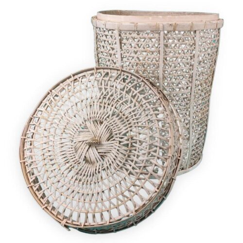 LAUNDRY fehér rattan szennyeskosár S LAUNDRY fehér rattan szennyeskosár S