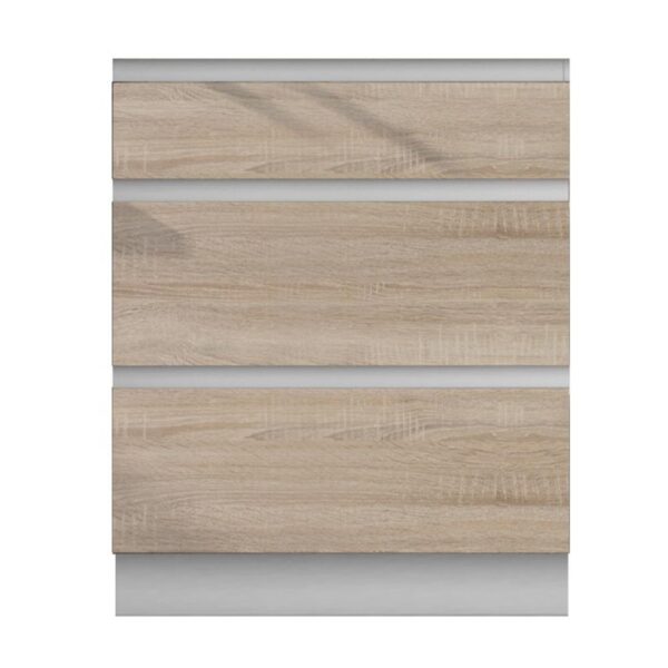 LINE barna mdf fiókos alsó konyhaszekrény 60cm