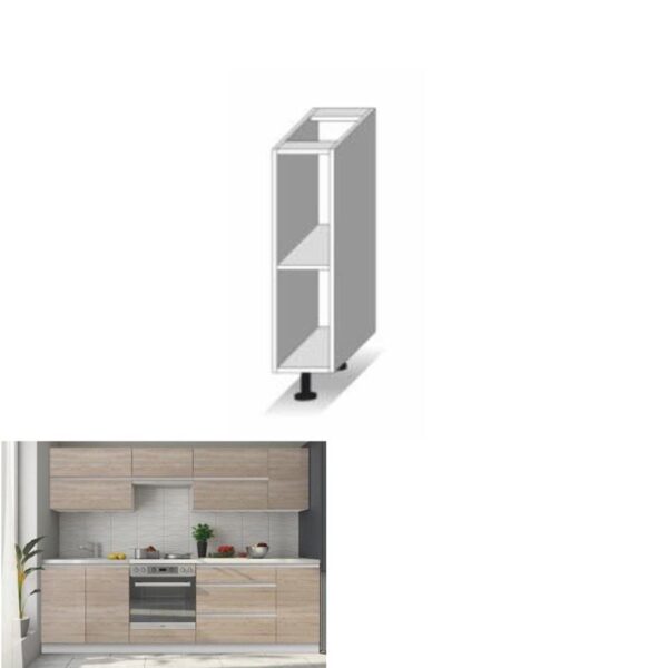 LINE fehér mdf alsó polcos konyhaszekrény 20cm