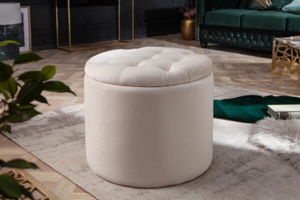 MODERN BAROCK bézs bársony hokedli 50cm MODERN BAROCK bézs bársony hokedli 50cm