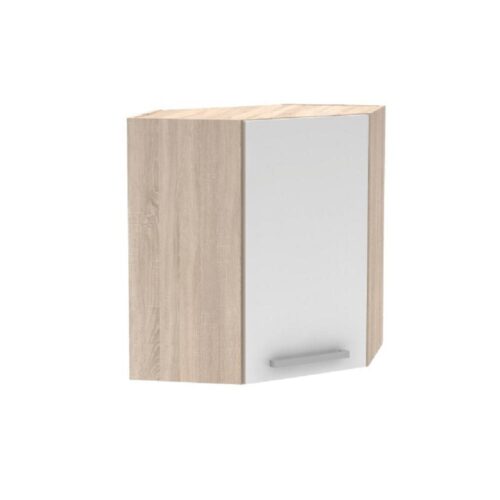 PLUS fehér mdf egyajtós felső sarok konyhaszekrény 60cm