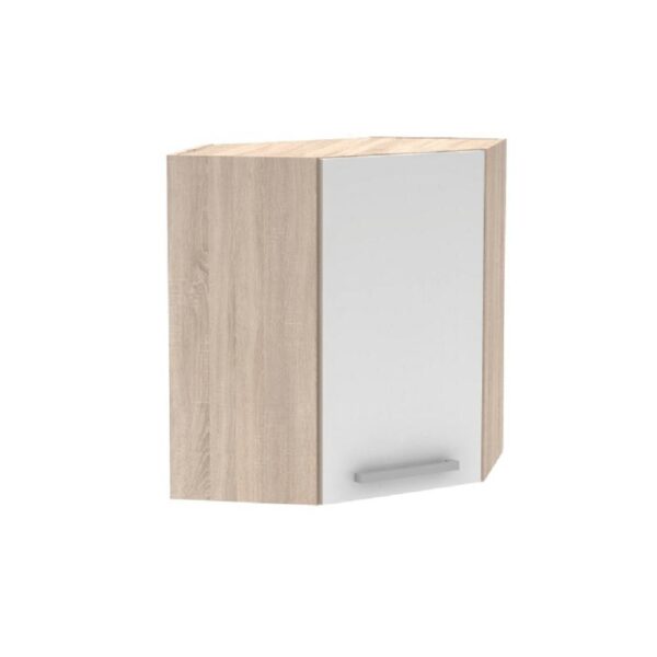 PLUS fehér mdf egyajtós felső sarok konyhaszekrény 60cm
