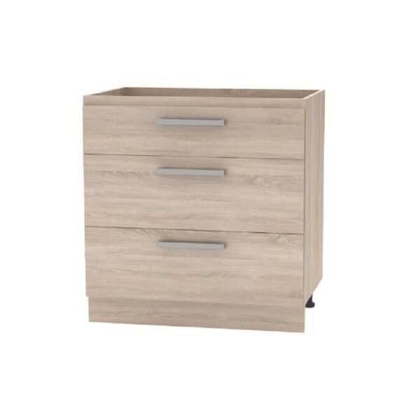 PLUS barna mdf fiókos alsó konyhaszekrény 80cm