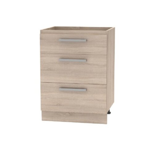 PLUS barna mdf fiókos alsó konyhaszekrény 60cm