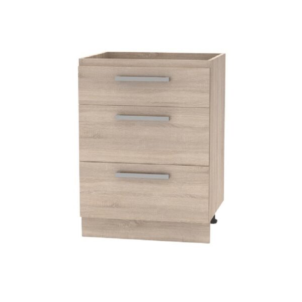 PLUS barna mdf fiókos alsó konyhaszekrény 60cm