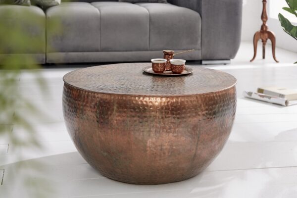 ORIENT bronz fém félgömb dohányzóasztal 60x60x30 ORIENT bronz fém félgömb dohányzóasztal 60x60x30