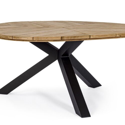 PALMDALE fekete és barna teakfa 8 személyes étkezőasztal 160cm PALMDALE fekete és barna teakfa 8 személyes étkezőasztal 160cm