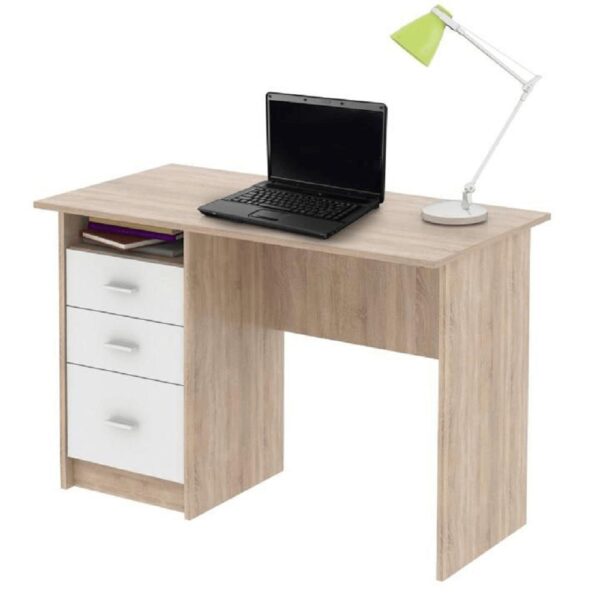 SAMSON világosbarna és fehér mdf íróasztal SAMSON világosbarna és fehér mdf íróasztal