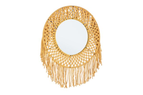 PERUVIAN sárga keretes tükör 50cm átmérő PERUVIAN sárga keretes tükör 50cm átmérő