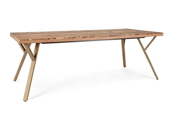 RAIDA 10 személyes barna akácfa étkezőasztal 220cm