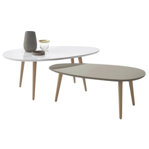 DOBLO szürke és fehér mdf dohányzóasztal DOBLO szürke és fehér mdf dohányzóasztal