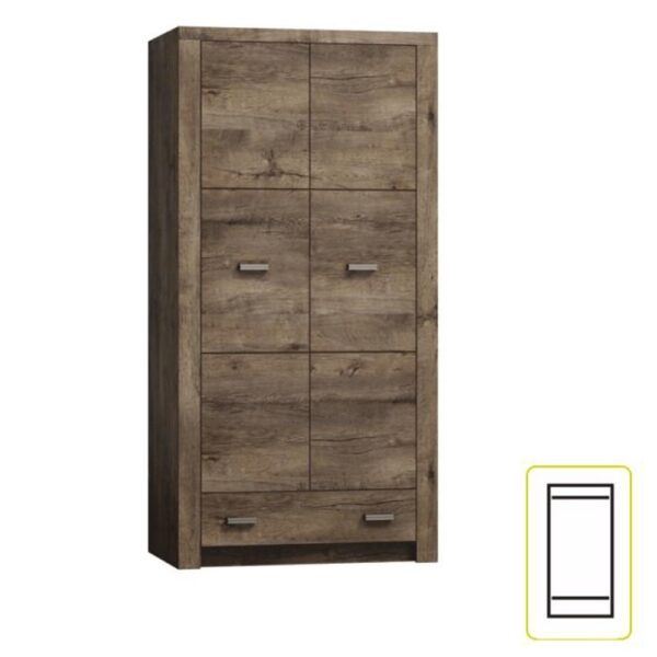 INFINITY kétajtós barna mdf szekrény