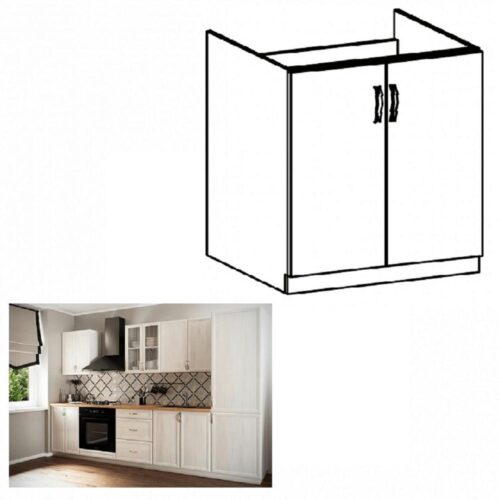 SICILIA II fehér mdf alsó konyhaszekrény 80cm